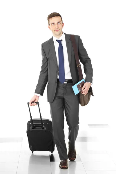 Man holding suitcase — Stock Photo, Image