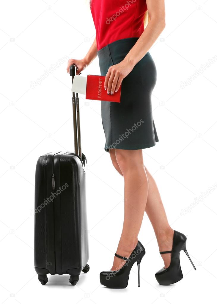 Beautiful Woman with suitcase 