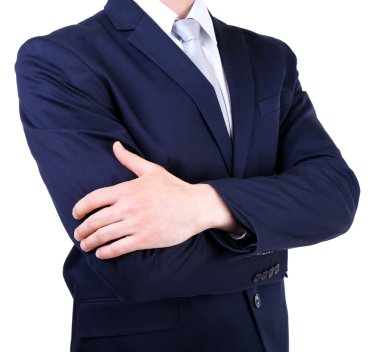 İzole takım elbiseli şık adam