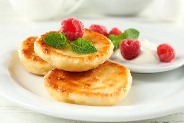 Fritters of cottage cheese — Stock Photo, Image