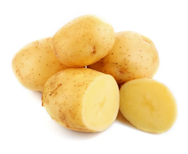 Young potatoes isolated on white — Stock Photo, Image