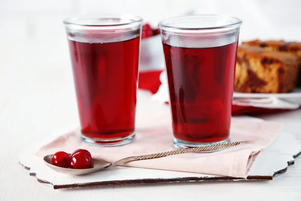 Cherry juice on table — Stock Photo, Image