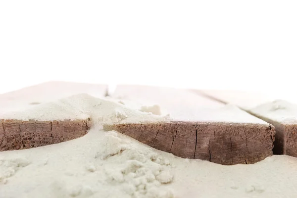 Areia com pranchas de madeira — Fotografia de Stock