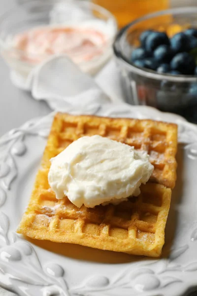 Doces waffles caseiros — Fotografia de Stock