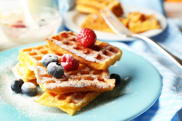 Doces waffles caseiros — Fotografia de Stock