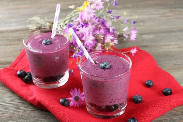 Glas Blaubeer-Smoothie — Stockfoto