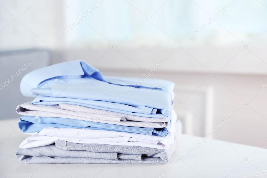 Business shirts on table