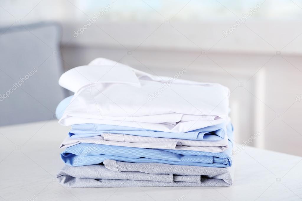 Business shirts on table