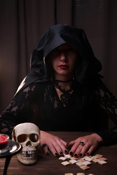 Fortune teller on dark background — Stock Photo, Image