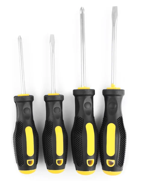 Set of screwdrivers isolated on white — Stock Photo, Image