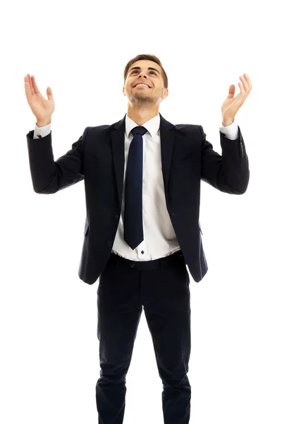 Elegante hombre de traje aislado en blanco — Foto de Stock