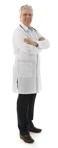 Doktor üzerine beyaz izole — Stok fotoğraf
