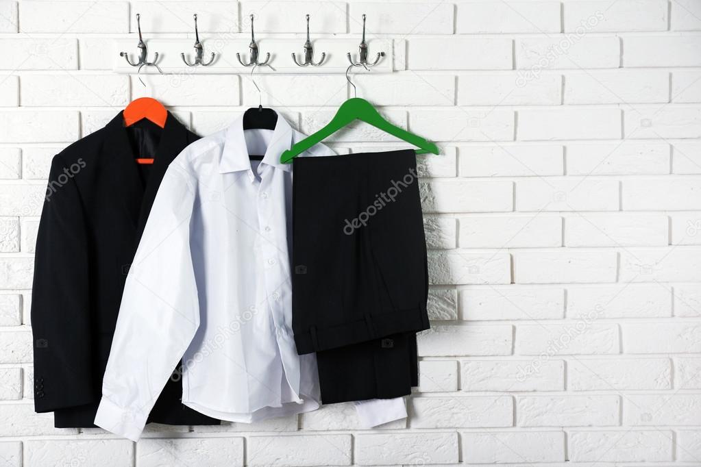 School clothes for boy on hanger