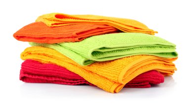 renkli havlu üzerinde beyaz izole