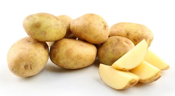 Nové brambory izolovaných na bílém — Stock fotografie