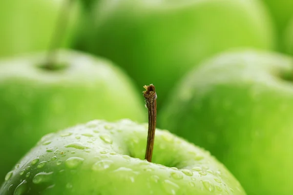 Rijpe groene appels close up — Stockfoto