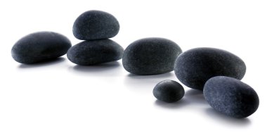 Beyaz üzerine izole spa taşları