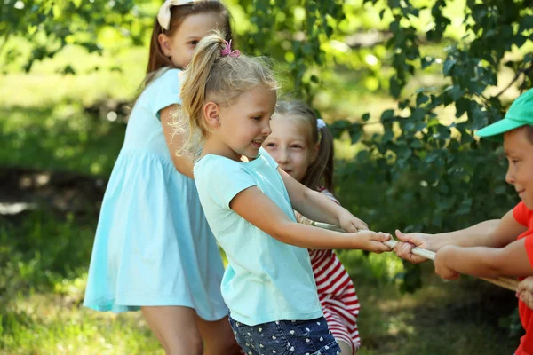 Happy aktif anak-anak bermain di taman — Stok Foto