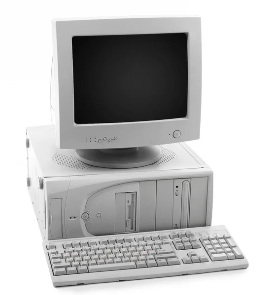 Conjunto de ordenador obsoleto aislado en blanco — Foto de Stock