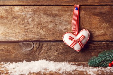 Ahşap arka planda Noel meleği