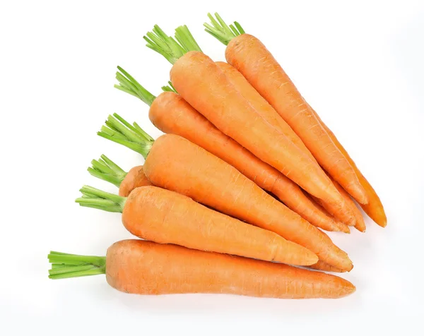 Fresh ripe carrots isolated on white — Stock Photo, Image