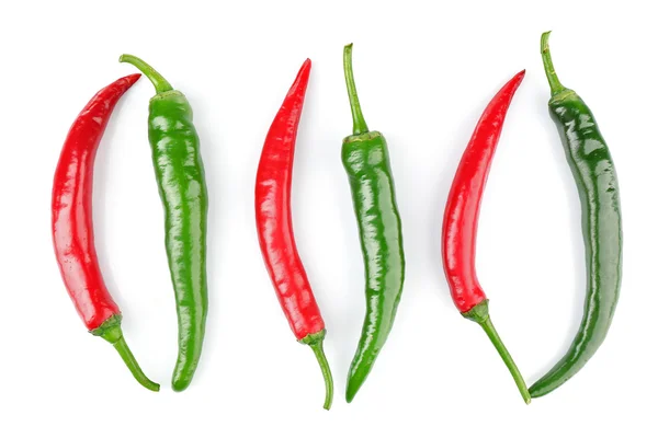 Hot peppers isolated on white — Stock Photo, Image