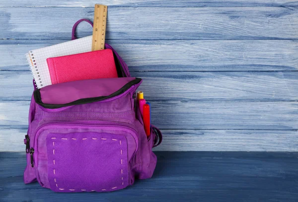 School backpack on background — Stock Photo, Image