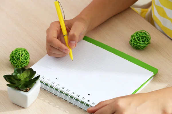 Woman write on notebook — Stock Photo, Image