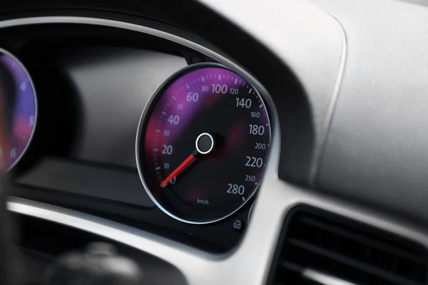 Modern car illuminated dashboard — Stock Photo, Image