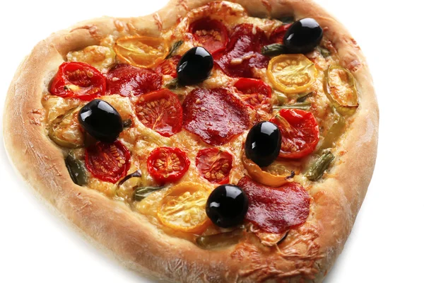 Pizza w kształcie serca — Zdjęcie stockowe