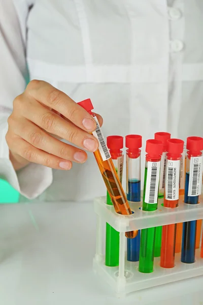 Test tubes with colorful liquid — Stock Photo, Image