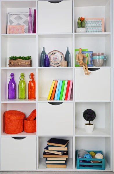 Beautiful white shelves — Stock Photo, Image