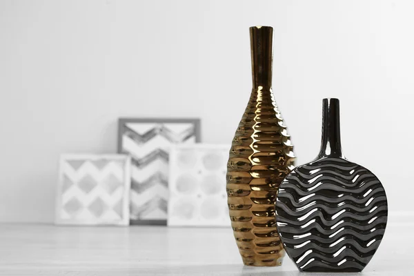 Modern vases on floor — Stock Photo, Image