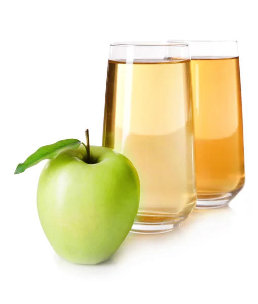 Glass of apple juice isolated on white — Stock Photo, Image