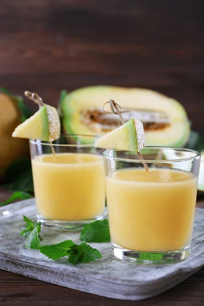 Glasögon av melon cocktail — Stockfoto