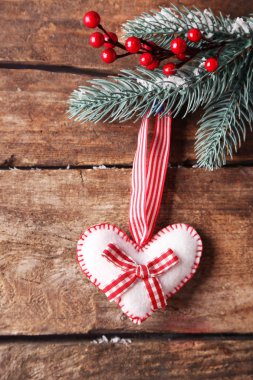 Ahşap arka planda Noel meleği