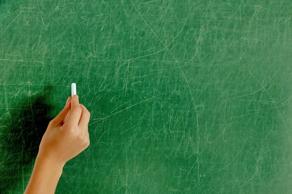 Vrouwelijk handschrift op schoolbord — Stockfoto