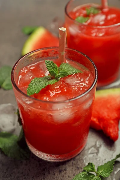 Cold watermelon drinks — Stock Photo, Image