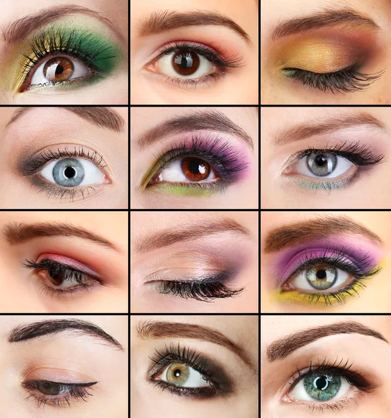 Collage con occhi femminili — Foto Stock