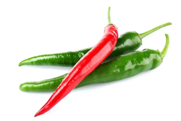 Fehérre izolált csípős paprika — Stock Fotó