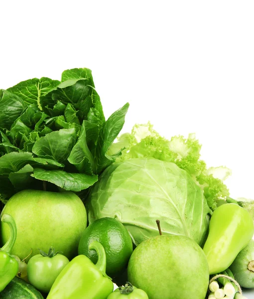 Verse groene voeding geïsoleerd op wit — Stockfoto