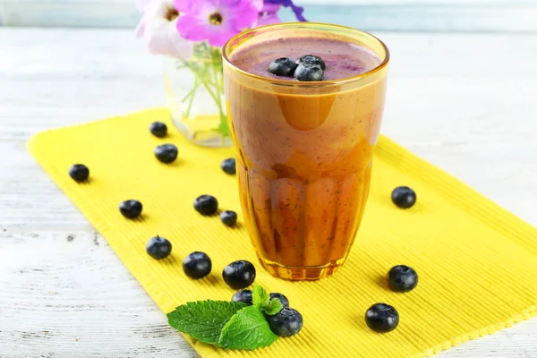 Copo de smoothie de mirtilo — Fotografia de Stock