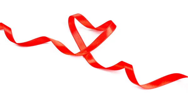 Red heart ribbon — Stock Photo, Image