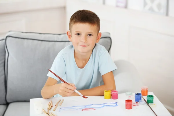 Cute little boy painting — Stock Photo, Image