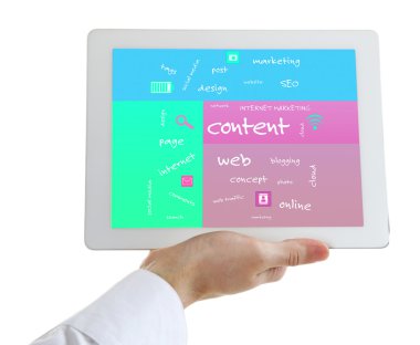 Dokunmatik tablet PC'de bağlı kelime