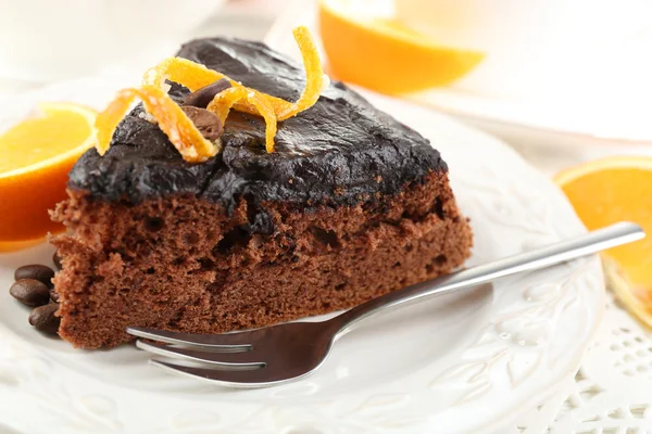 Tårta med choklad glasyr — Stockfoto