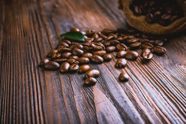 咖啡豆与叶 — 图库照片