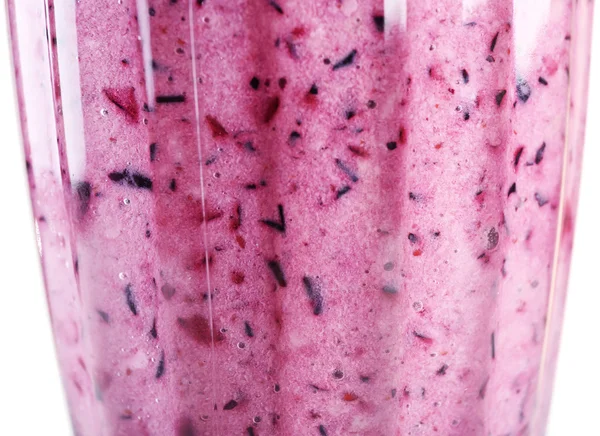 Kieliszek smoothie blueberry, zbliżenie — Zdjęcie stockowe