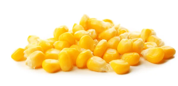 Зерна стиглої кукурудзи ізольовані на білому — стокове фото