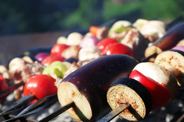 Barbecue in brazier closeup — Stock Photo, Image